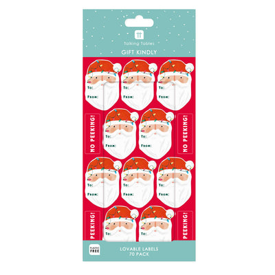Santa Christmas Gift Labels – 70 Stickers