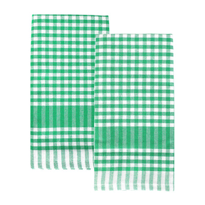 Green & White Gingham Tea Towels/Napkins