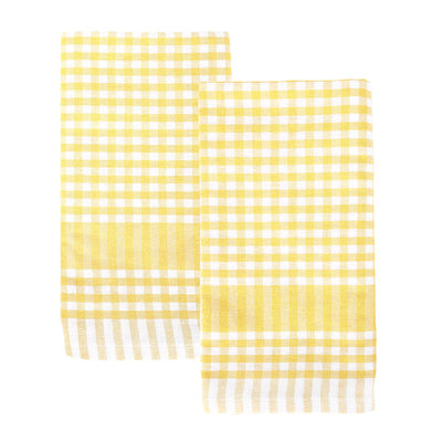 Yellow & White Gingham Tea Towels/Napkins