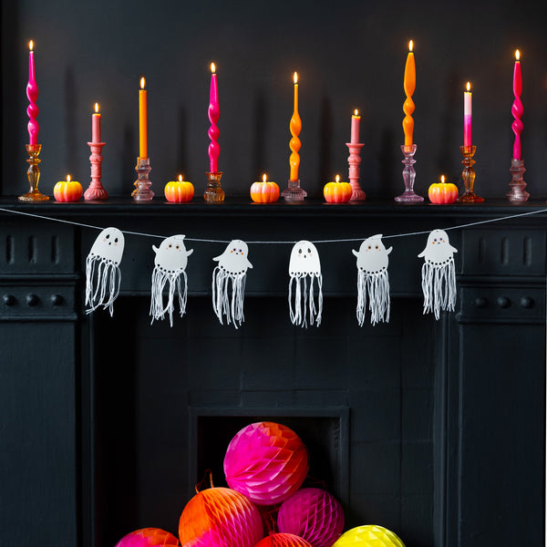 Halloween Pink Ombre Pumpkin Shaped Candle