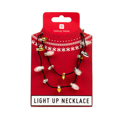Gold & Silver Light Up LED Christmas Necklace