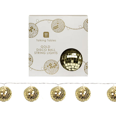 Gold Disco Balls String Lights - 1.6m