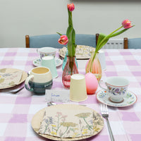 Lilac Gingham Reusable Tablecloth