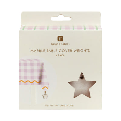 Marble Star Table Cover Weights - 4 Pack