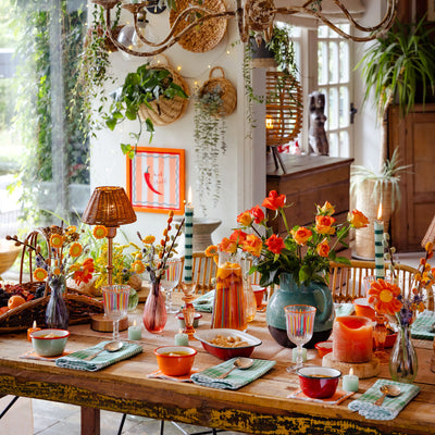 Red Enamel "Delicious" Dish - 20cm