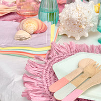 Pastel Wooden Cutlery - 12 Sets