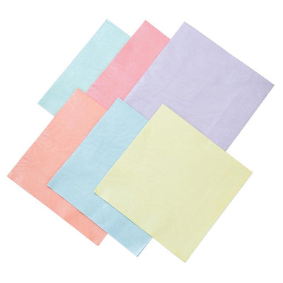 Pastel Paper Napkins | 50 Pack | Birthday | Solid Colour