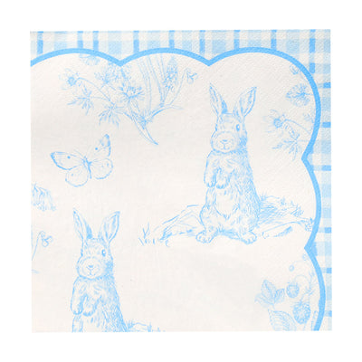 Playful Pierre Blue & White Paper Napkins - 20 Pack