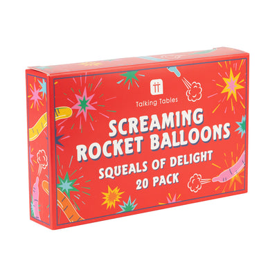 Screaming Rocket Party Balloons - 20 Pack
