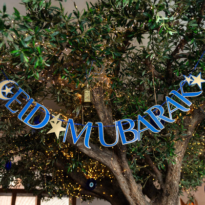 Navy & Gold Eid Mubarak Paper Garland