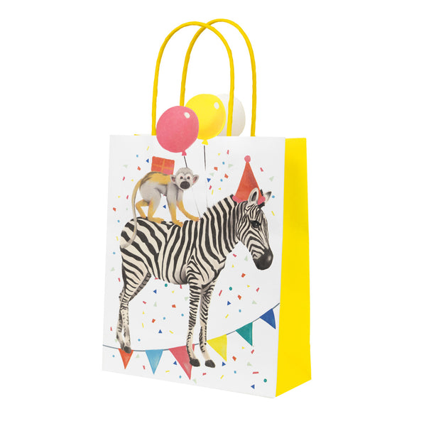 Party Safari Monkey & Zebra Paper Treat Bags - 8 Pack
