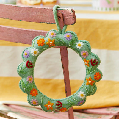 Floral Felt Wreath - 22cm