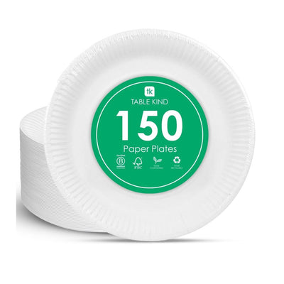 Table Kind White Paper Plates - 150 Pack