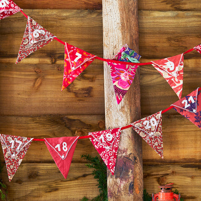 Fill-Your-Own Upcycled Advent Calendar Bunting - 2 x 3m