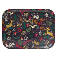 Woodland Flora & Fauna Dark Blue Wooden Tray