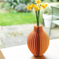 Yellow & Orange Ombre Honeycomb Paper Bud Vase
