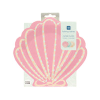 Shell Shaped Paper Plates - 12 Pack
