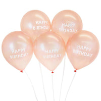 Rose Gold Happy Birthday Balloons - Talking Tables UK Public