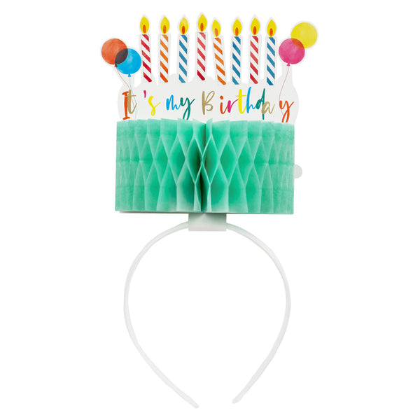 Green 'It's My Birthday' Cake Headband Crown