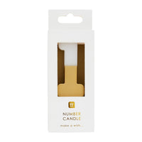 White & Gold Number Candle - 1