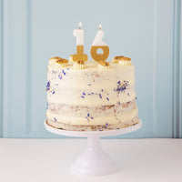 White & Gold Number Candle - 1