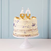 White & Gold Number Candle - 6