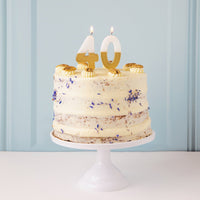 White & Gold Number Candle - 4