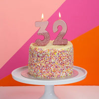 We Heart Birthdays Rose Gold Glitter Number Candle 3 - Talking Tables UK Public