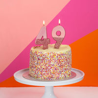We Heart Birthdays Rose Gold Glitter Number Candle 4 - Talking Tables UK Public