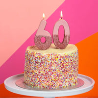 We Heart Birthdays Rose Gold Glitter Number Candle 0 - Talking Tables UK Public