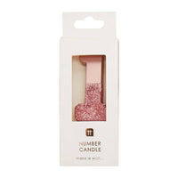 We Heart Birthdays Rose Gold Glitter Number Candle 1 - Talking Tables UK Public