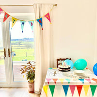 We Heart Birthdays Rainbow Fabric Table Cover - Talking Tables UK Public