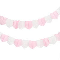 Pink Paper Heart Garland - 3m, 3 Pack