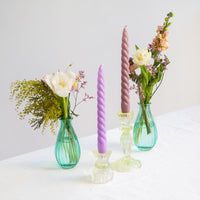 Green Glass Candlestick Holder