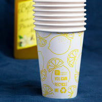 Recyclable Lemon Paper Cups - 8 Pack