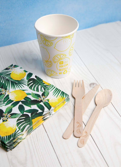Boho Lemon Wooden Cutlery - Talking Tables UK Public