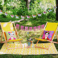 Boho Yellow Tassel Frida Kahlo Cushion - Talking Tables UK Public