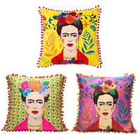Boho Yellow Tassel Frida Kahlo Cushion - Talking Tables UK Public