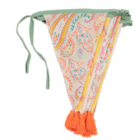 Orange & Pink Paisley Fabric Bunting - 3m