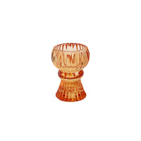 Orange Glass Candle Holder - Small