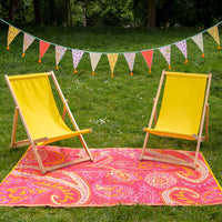 Orange & Pink Paisley Fabric Bunting - 3m