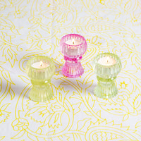 Yellow Glass Candle Holder - Small