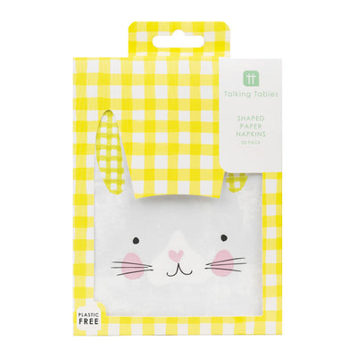 Bunny Shaped Paper Napkins - 20 Pack