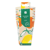 Citrus Fruit Recyclable Paper Cups - 8 Pack