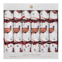 Festive Pheasant Recyclable Christmas Crackers - 6 Pack