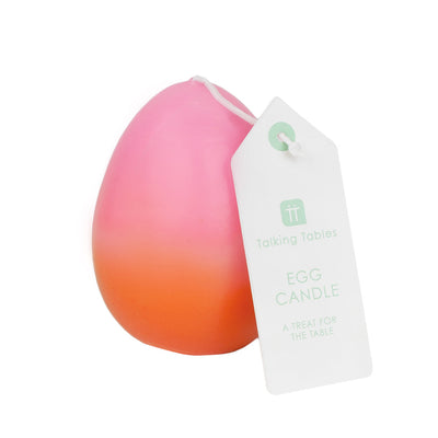 Pink & Orange Ombre Egg Shaped Candle