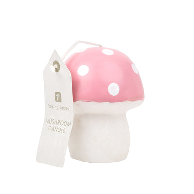 Pink & White Mushroom Candle - Large