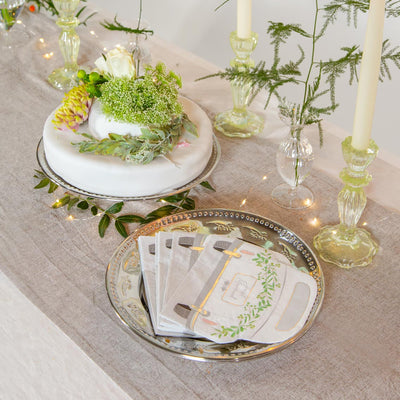 Green Glass Candlestick Holder