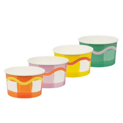 Colourful Paper Ice Cream Cups - 8 Pack