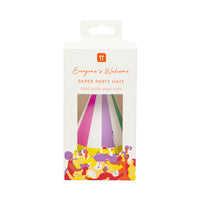 Multi-coloured Paper Party Hats - 8 Pack